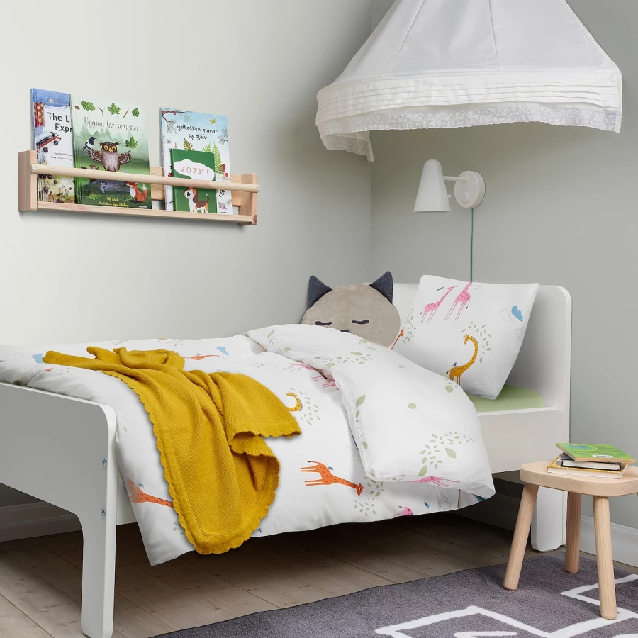 Комплект постельного белья - BERGFINK IKEA/  БЕРГФИНК ИКЕА,  белый/зеленый (изображение №3)