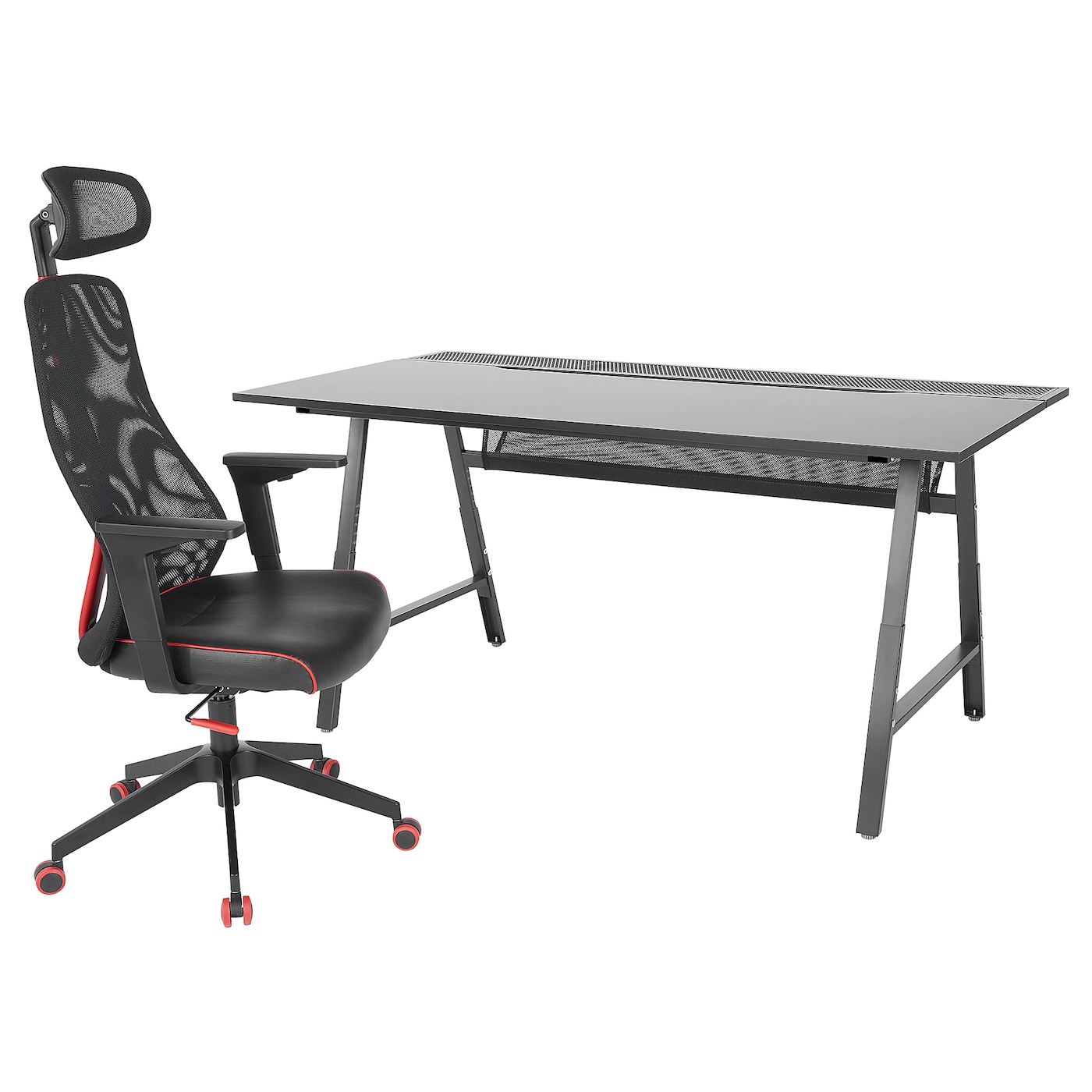 Игровой стол и стул - IKEA UTESPELARE/MATCHSPEL, черный, 166х79х9 см, УТЕСПЕЛАРЕ/МАТЧСПЕЛ ИКЕА