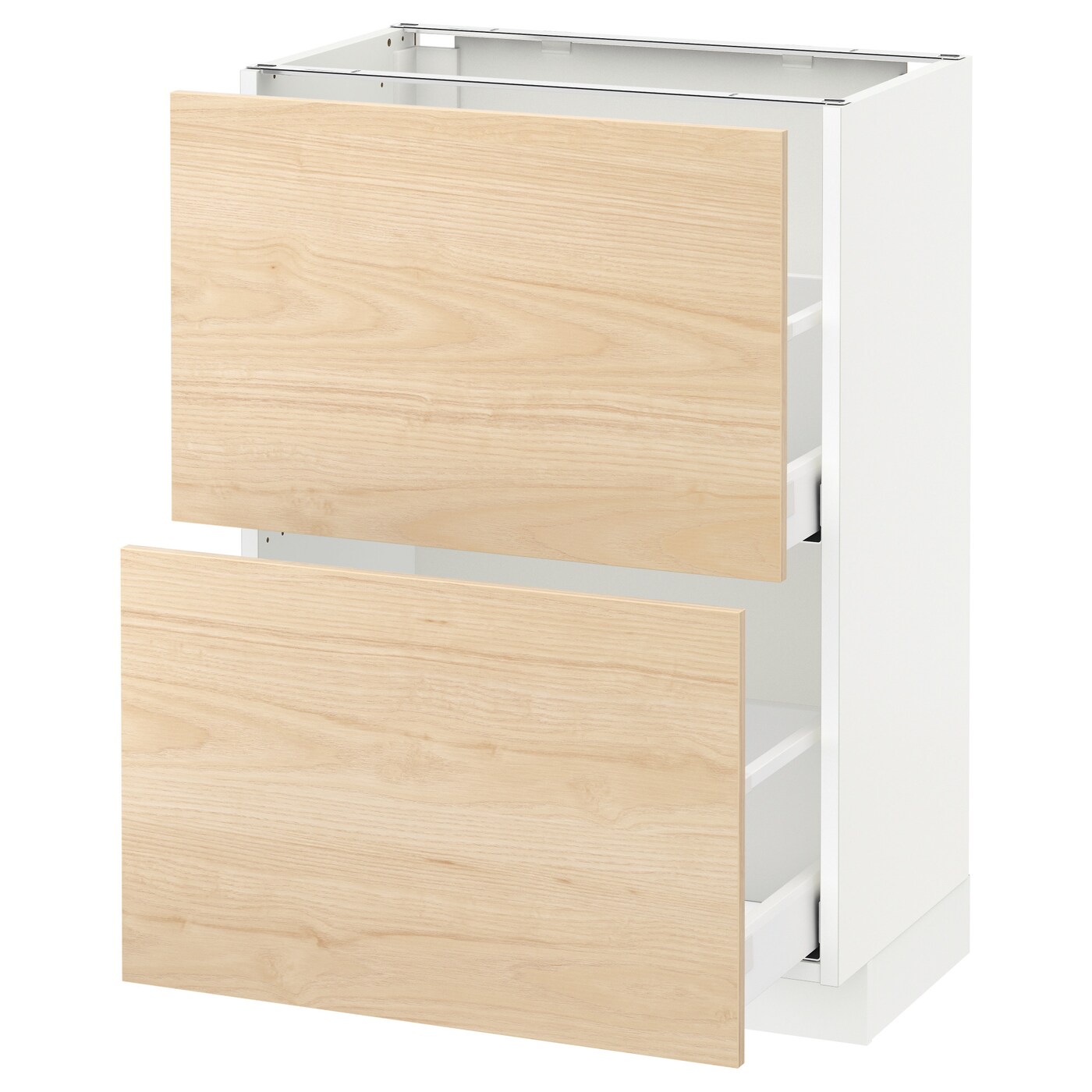 Напольный кухонный шкаф  - IKEA METOD, 88x39x60см, белый/светлый ясень, МЕТОД ИКЕА