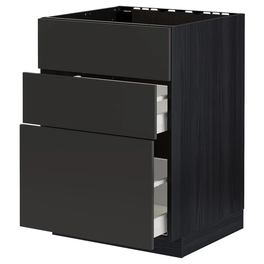 Напольный шкаф - IKEA METOD MAXIMERA, 62x80x60см, черный, МЕТОД МАКСИМЕРА ИКЕА (изображение №1)