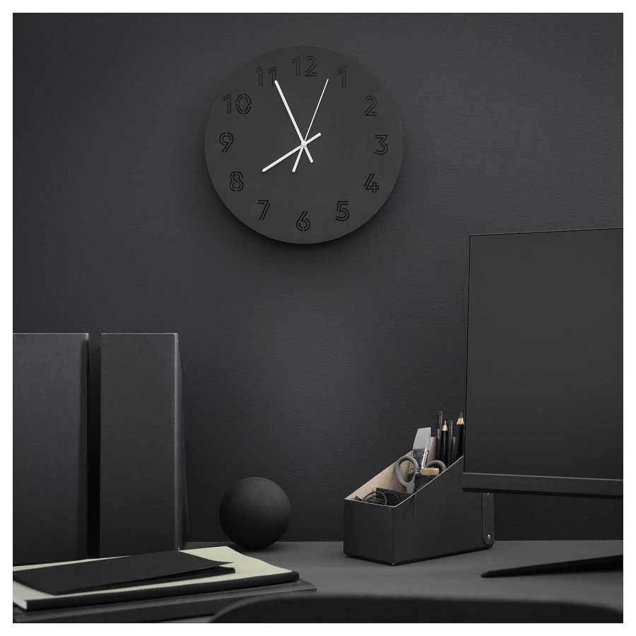 Настенные часы - IKEA TUNNIS/ТУННИС ИКЕА, 30 см, чёрные (изображение №3)