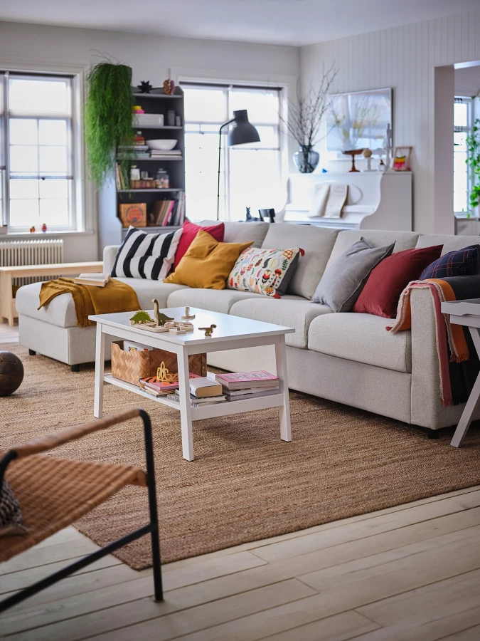 Угловой 4-местный диван с шезлонгом - IKEA VIMLE/ВИМЛЕ ИКЕА, 322х164х68 см, бежевый (изображение №7)