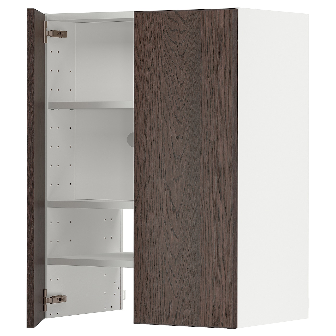 Навесной шкаф с полкой - METOD IKEA/ МЕТОД ИКЕА, 80х60 см, белый/коричневый