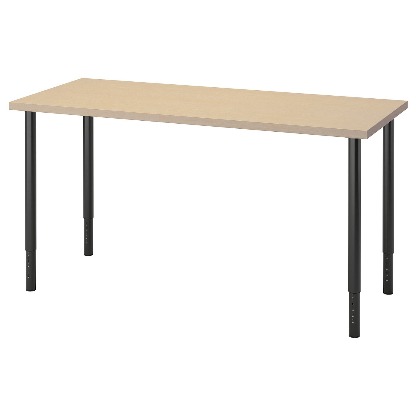 Рабочий стол - IKEA MÅLSKYTT/MALSKYTT/OLOV , 140х60 см, береза/черный, МОЛСКЮТТ/ОЛОВ ИКЕА