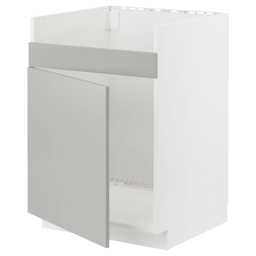 Напольный шкаф - METOD IKEA/ МЕТОД ИКЕА,  88х60  см, белый/светло-серый (изображение №1)