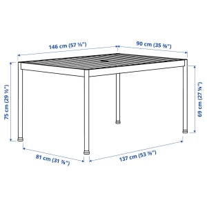 Второе фото. Стол обеденный - IKEA SEGERÖN/SEGERON, 147х91х75 см, зеленый/светло-серый, ИКЕА
