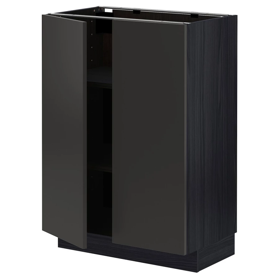 Напольный кухонный шкаф  - IKEA METOD MAXIMERA, 88x39x60см, черный, МЕТОД МАКСИМЕРА ИКЕА (изображение №1)