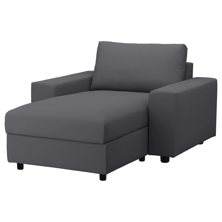 Кресло-кровать - IKEA VIMLE, 125х164х83 см, серый, ВИМЛЕ ИКЕА (изображение №1)