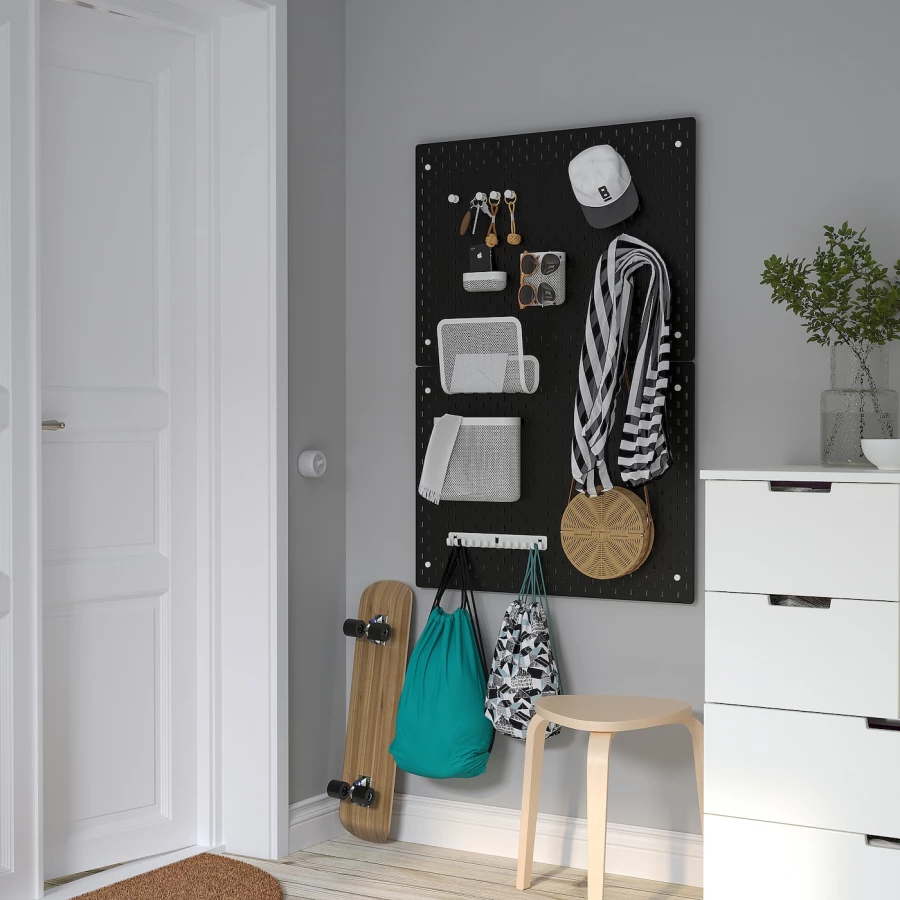 Комбинированная перфорированная доска  - SKÅDIS / SKАDIS IKEA/ СКОДИС  ИКЕА,  76х56 см, черный (изображение №4)