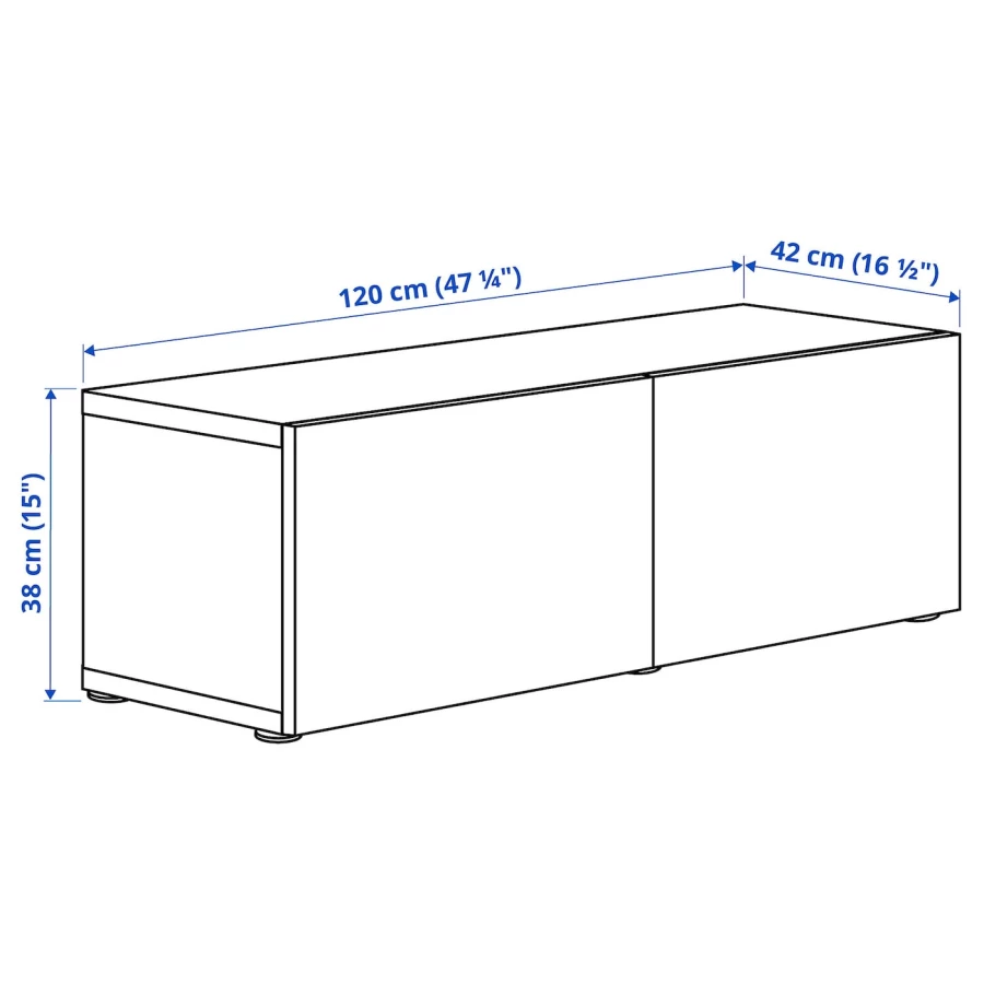 Комбинация навесного шкафа - IKEA BESTÅ/BESTA/БЕСТО ИКЕА, 38х42х120 см, черный глянцевый (изображение №3)
