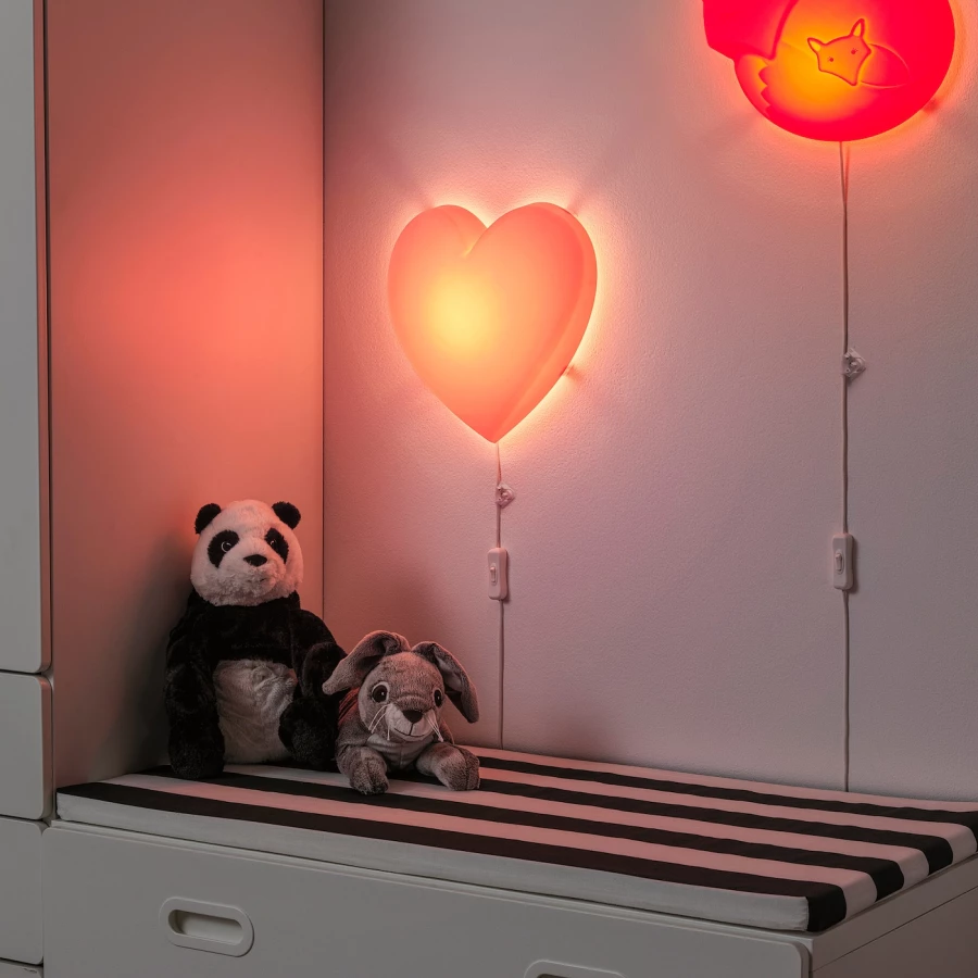 Светодиодный настенный светильник - IKEA UPPLYST/АППЛИСТ ИКЕА, 27х8х27 см, розовый (изображение №6)