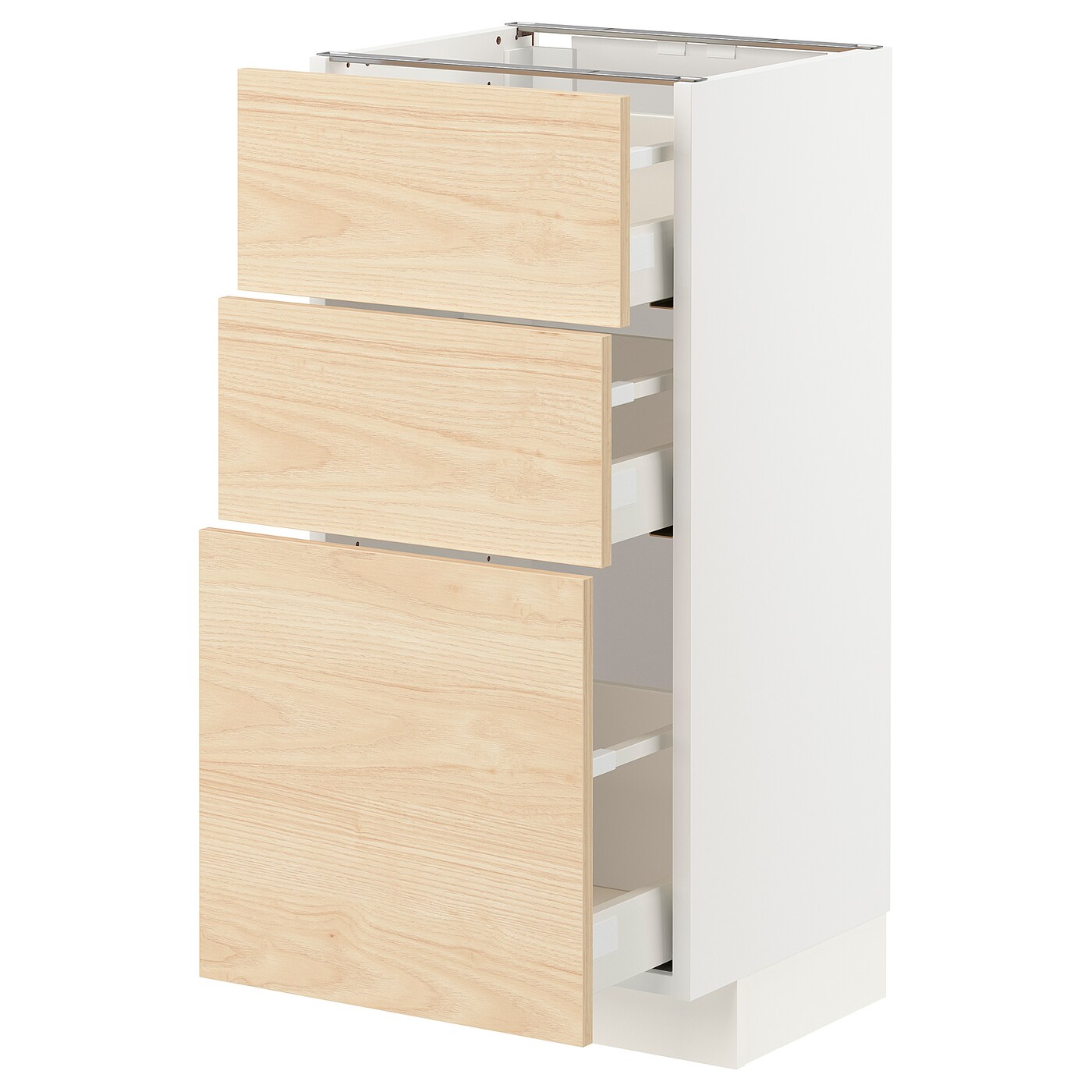 Напольный шкаф - IKEA METOD MAXIMERA, 88x40x39см, белый/светлый ясень, МЕТОД МАКСИМЕРА ИКЕА