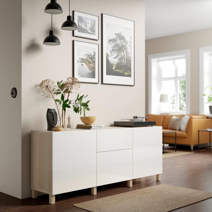 Комбинация для хранения - IKEA BESTÅ/BESTA/ БЕСТА/БЕСТО ИКЕА, 180x42x74 см, белый (изображение №3)