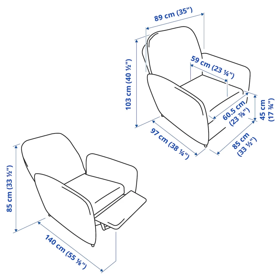 Кресло - IKEA EKOLSUND, 89х97х103 см, серый, ЭКОЛСУНД ИКЕА (изображение №7)