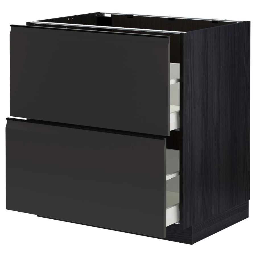 Напольный кухонный шкаф  - IKEA METOD MAXIMERA, 88x61,6x80см, черный, МЕТОД МАКСИМЕРА ИКЕА (изображение №1)
