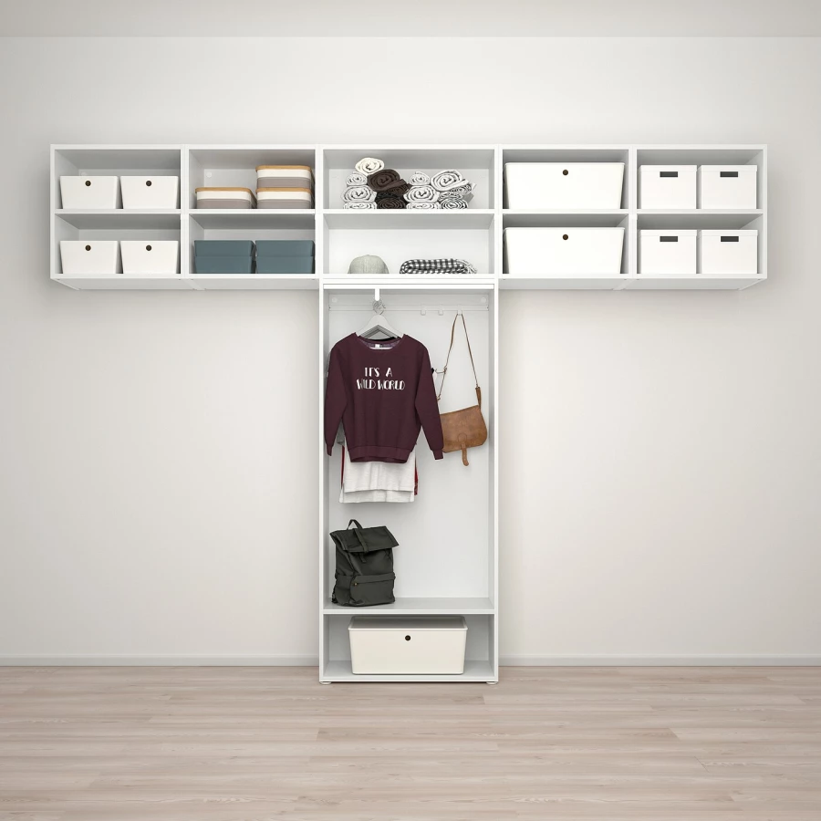 Платяной шкаф - PLATSA/IKEA/ ПЛАТСА ИКЕА,320x42x241 см, белый (изображение №3)