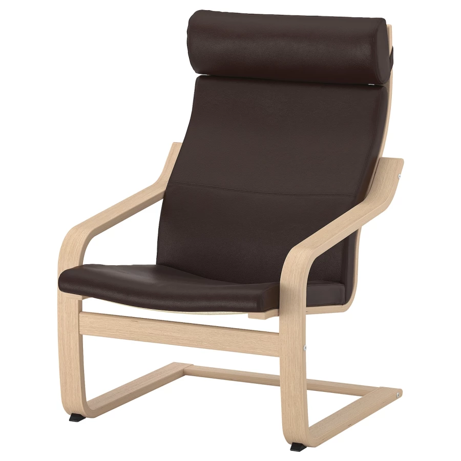 Кресло/табурет для ног - POÄNG / POАNG  IKEA/ ПОЭНГ ИКЕА,  72х66х7 см , коричневый (изображение №2)