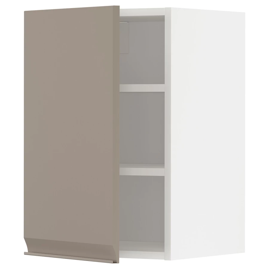 Навесной шкаф с полкой - METOD IKEA/ МЕТОД ИКЕА, 60х40 см, белый/светло-коричневый (изображение №1)