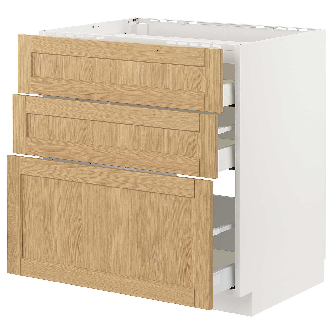 Напольный шкаф - METOD / MAXIMERA IKEA/ МЕТОД/ МАКСИМЕРА ИКЕА,  80х60 см, белый/ под беленый дуб