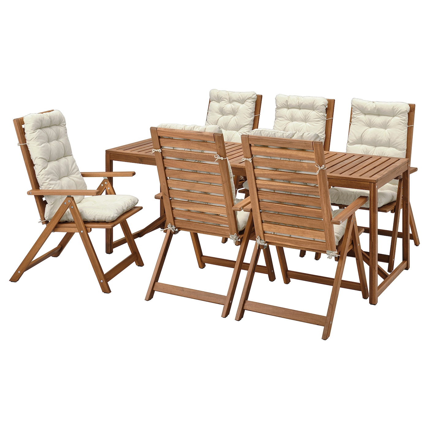 Обеденный стол и регулируемые стулья - NÄMMARÖ IKEA/НАМАРО ИКЕА, 120х180х80 см, коричневый