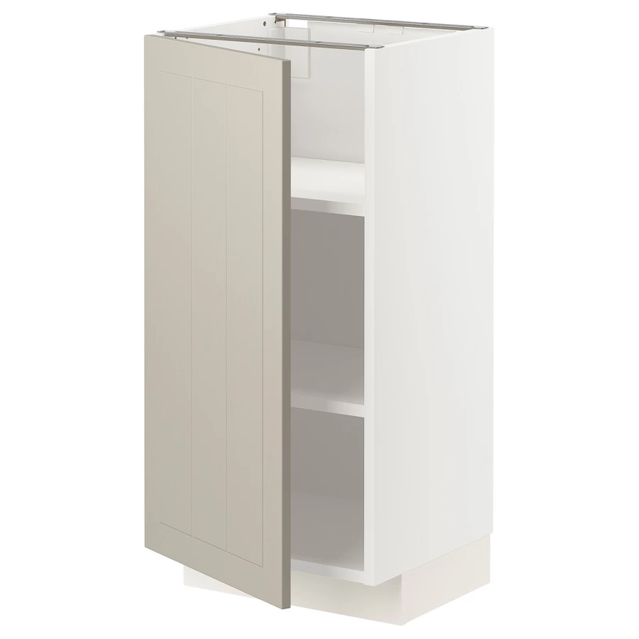 Напольный шкаф - IKEA METOD, 88x39,5x40см, белый/бежевый, МЕТОД ИКЕА (изображение №1)