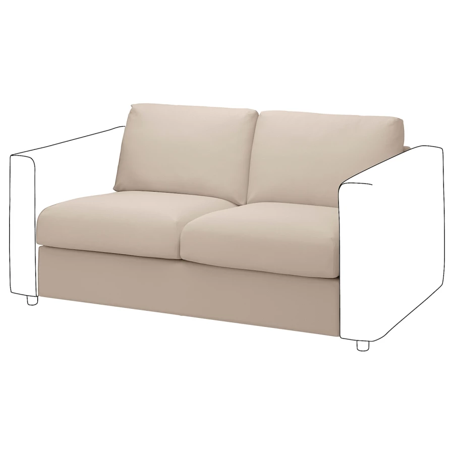 Чехол для 2-местной секции дивана - IKEA VIMLE/ВИМЛЕ ИКЕА , бежевый (изображение №1)