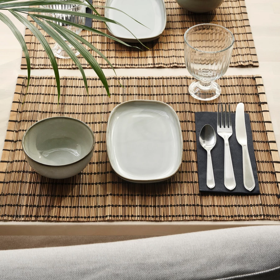 Набор тарелок, 2 шт. - IKEA GLADELIG, 20х13 см, серый, ГЛАДЕЛИГ ИКЕА (изображение №3)