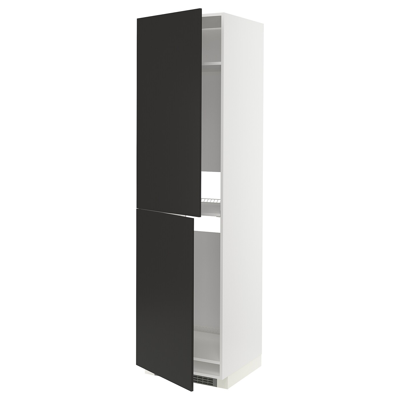Высокий кухонный шкаф - IKEA METOD/МЕТОД ИКЕА, 220х60х60 см, белый/черный