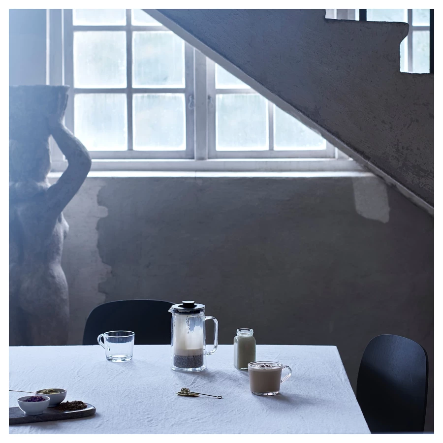 Кофеварка/чайник  - EGENTLIG IKEA/ЭГЕНТЛИГ ИКЕА, 21 см, стекло,черный (изображение №6)