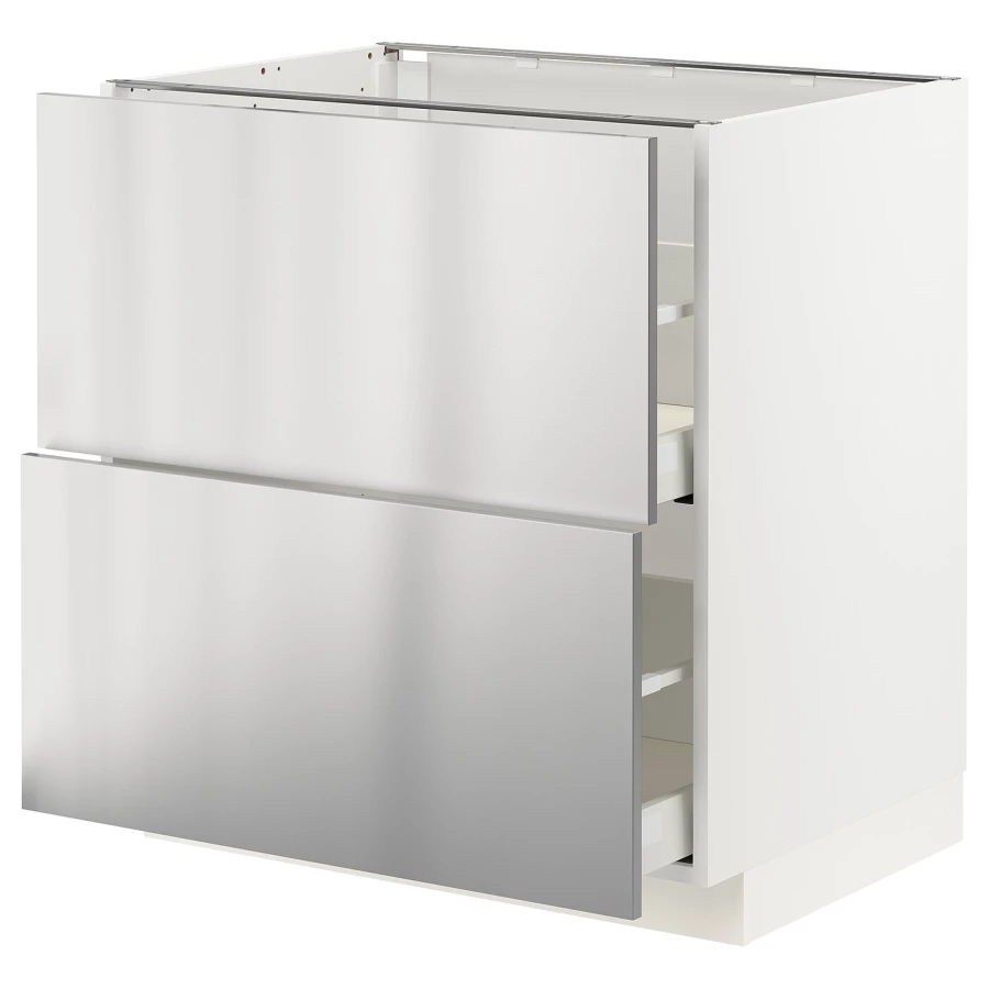 Напольный кухонный шкаф  - IKEA METOD MAXIMERA, 80x61,6x80см, белый/светло-серый, МЕТОД МАКСИМЕРА ИКЕА (изображение №1)