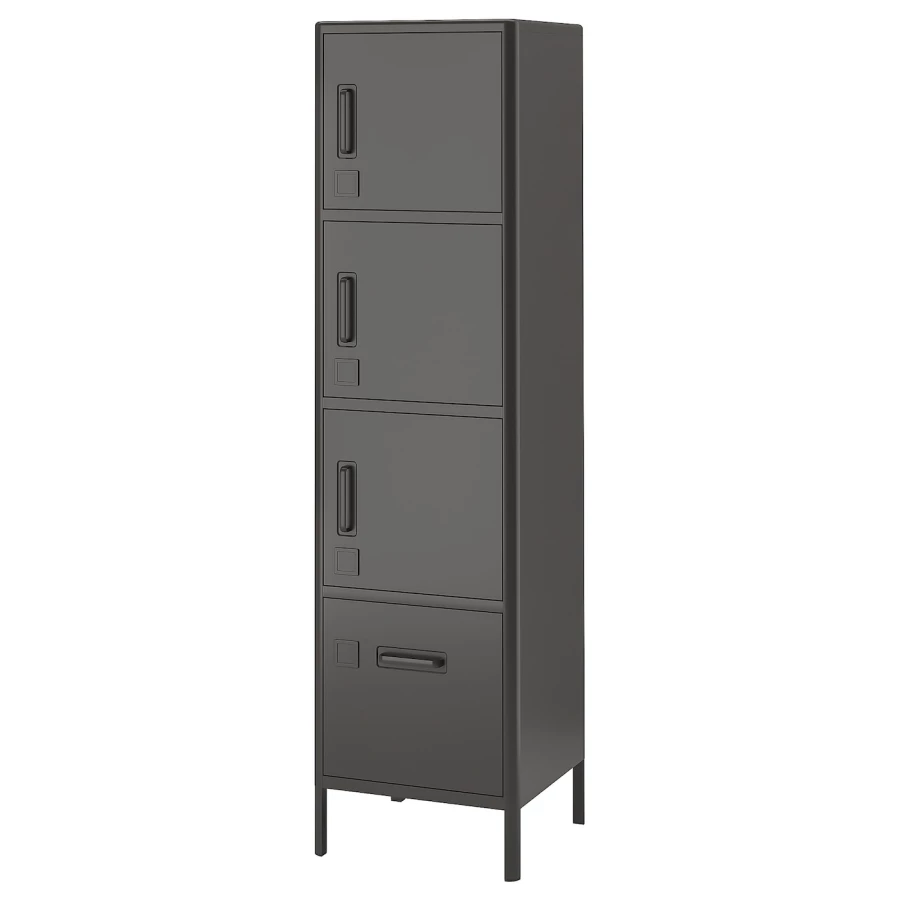 Офисный шкаф - IKEA IDÅSEN, темно-серый, 45х47х172 см, ИДОСЕН ИКЕА (изображение №1)