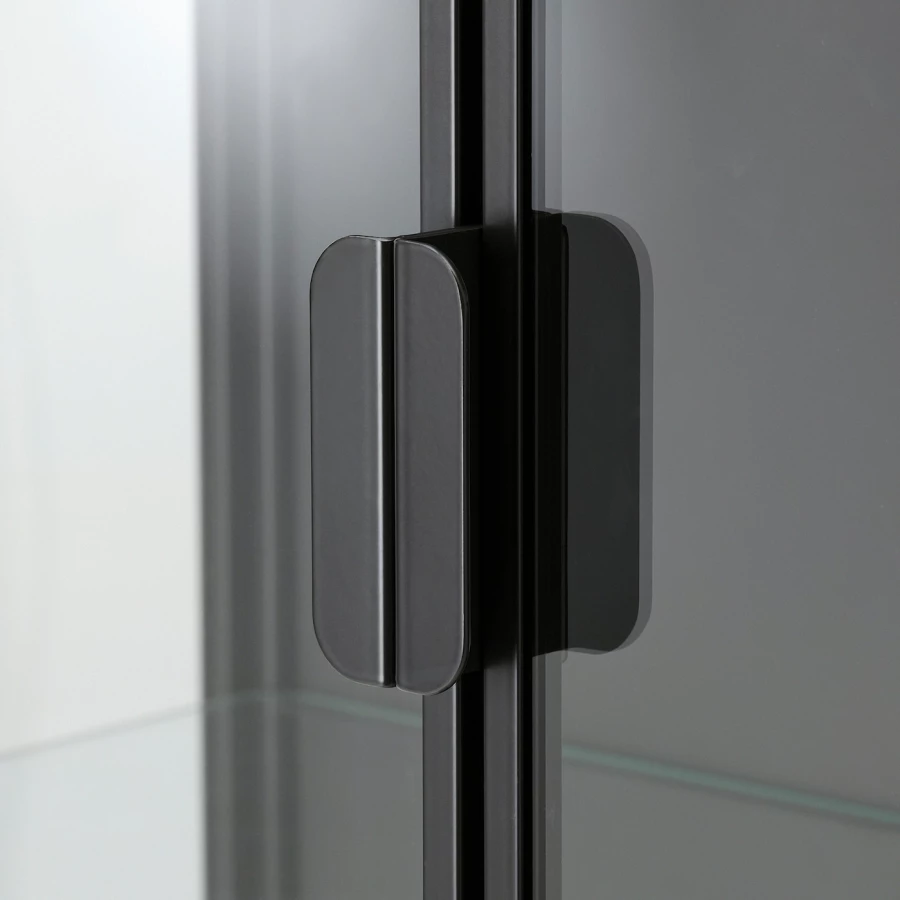 Шкаф со стеклянными дверцами  - RUDSTA IKEA/ РУДСТА ИКЕА, 80x37x120 см, черный/прозрачный (изображение №6)