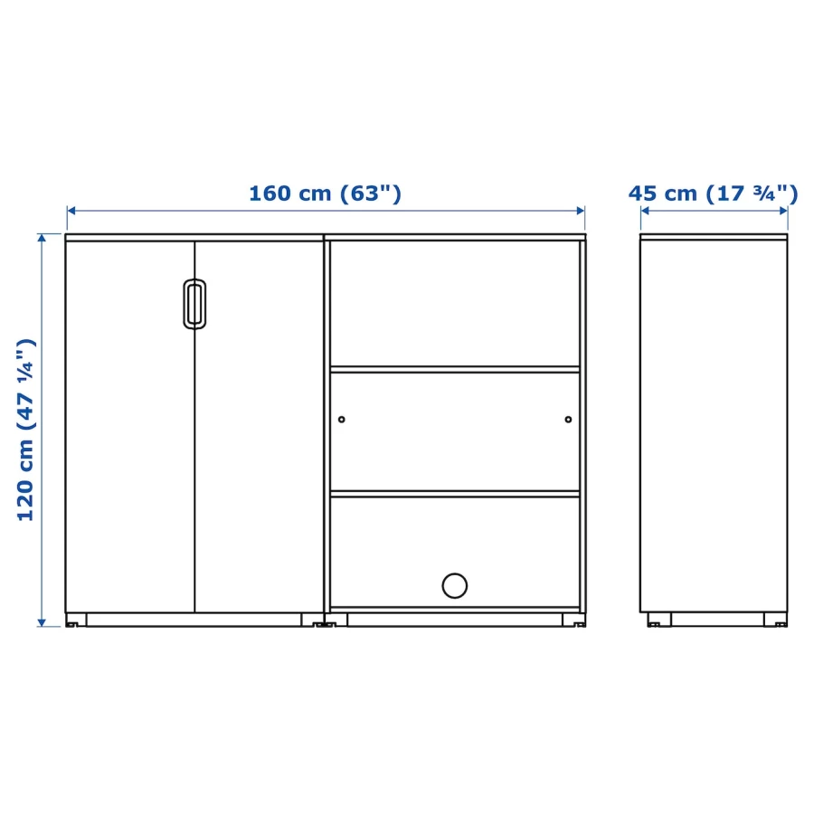 Шкаф для документов - IKEA GALANT/ГАЛАНТ ИКЕА, 120х45х160 см, белый (изображение №7)