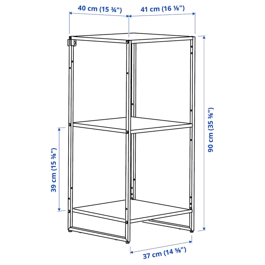 Книжный шкаф - JOSTEIN IKEA/ ЙОСТЕЙН ИКЕА,  90х41 см, белый (изображение №4)
