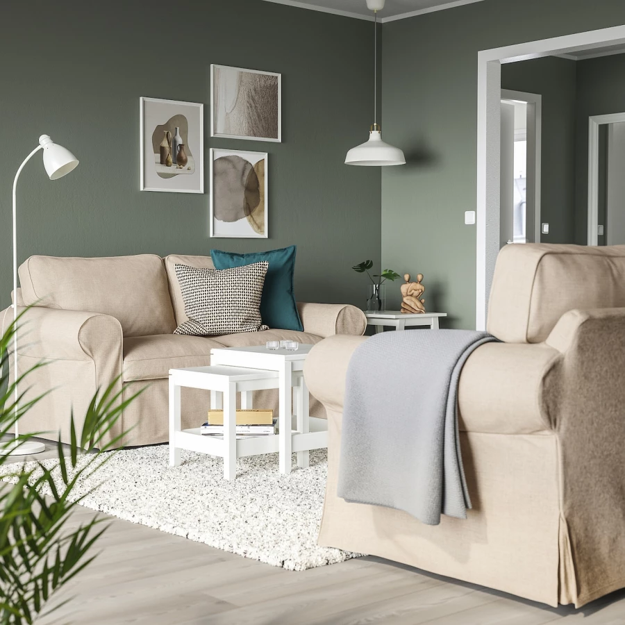 2-местный диван - IKEA EKTORP/ЭКТОРП ИКЕА, 88х88х179 см, белый (изображение №2)