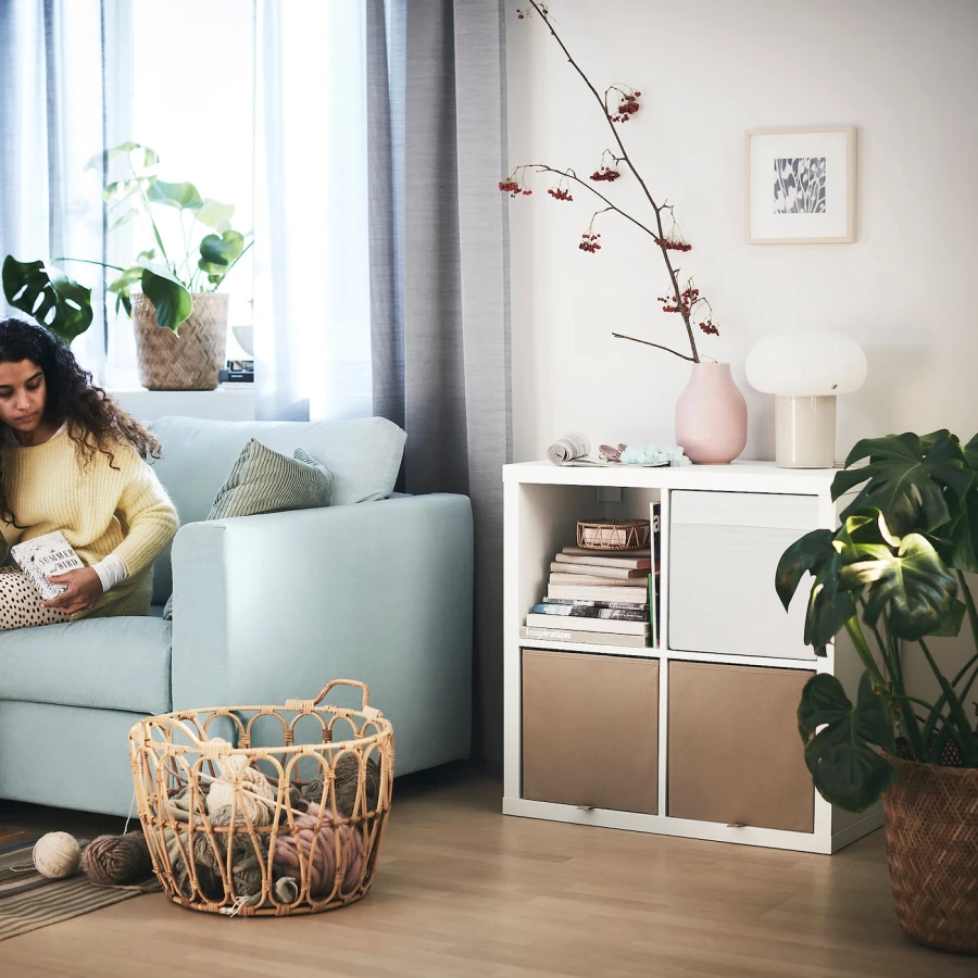 Стеллаж 4 ячейки - IKEA KALLAX, 77х77 см, белый, КАЛЛАКС ИКЕА (изображение №2)