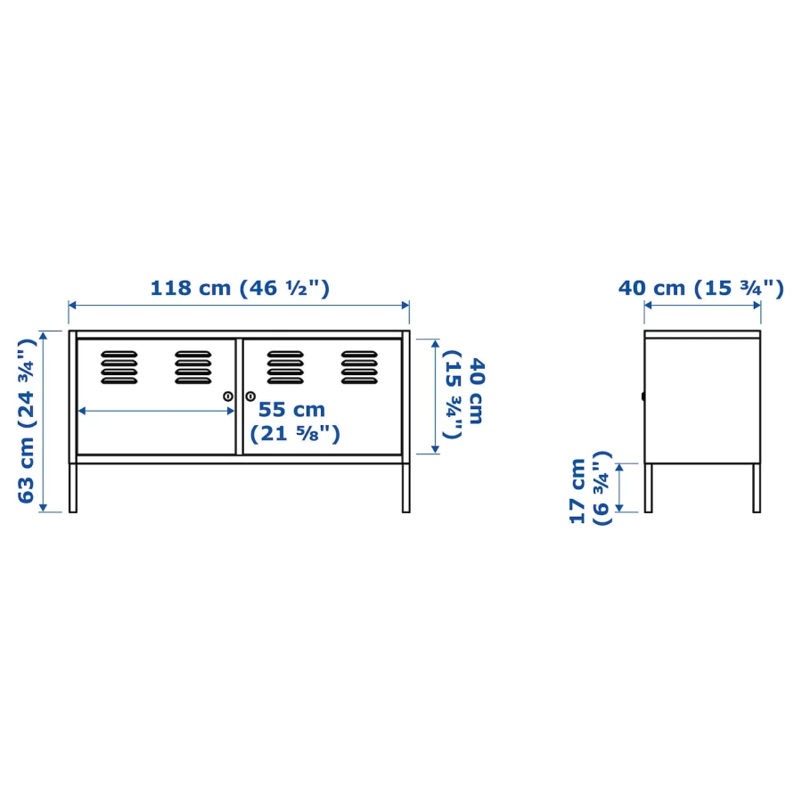Шкаф - IKEA PS/ ИКЕА ПС, 119х63 см, белый (изображение №8)
