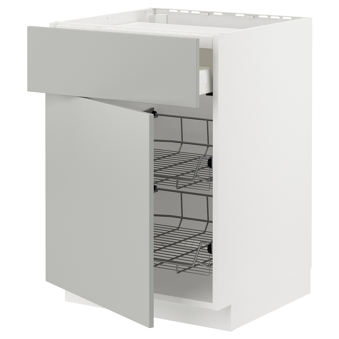 Напольный шкаф - METOD / MAXIMERA IKEA/ МЕТОД/ МАКСИМЕРА ИКЕА,  88х60 см, белый/светло-серый