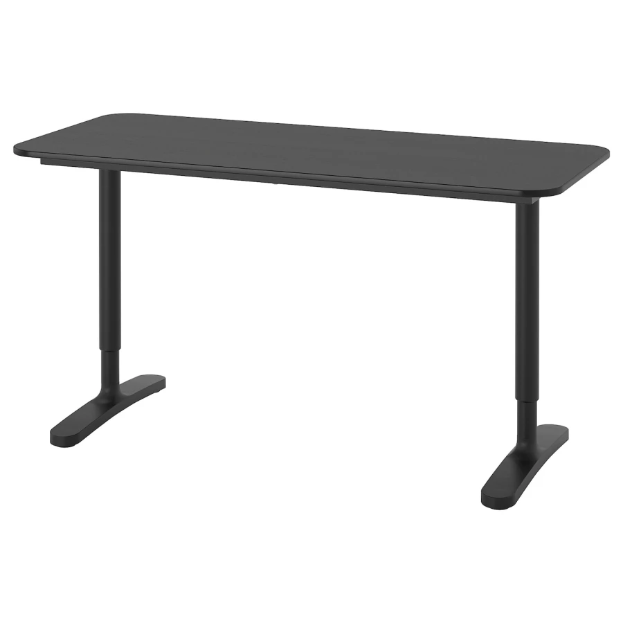 Письменный стол - IKEA BEKANT, 140х60х65-85 см, черный, БЕКАНТ ИКЕА (изображение №1)