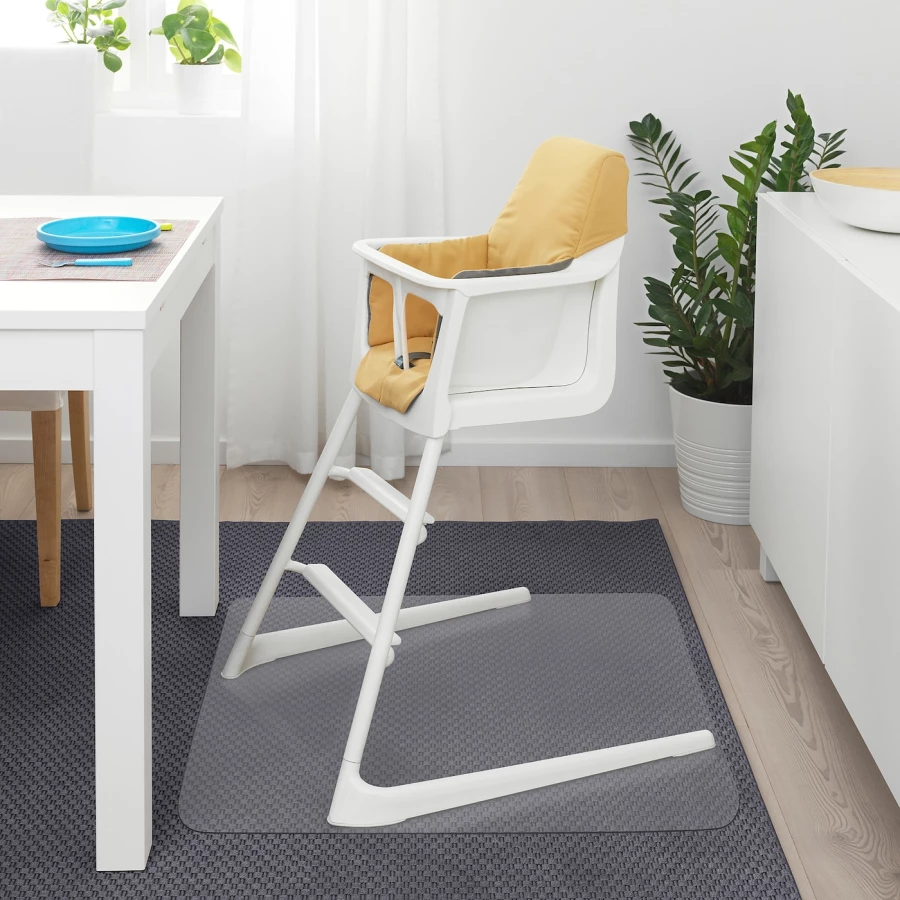 Поддерживающая подушка и чехол - LANGUR IKEA/  ЛАНГУР ИКЕА,  40х22 см, серый/желтый (изображение №2)