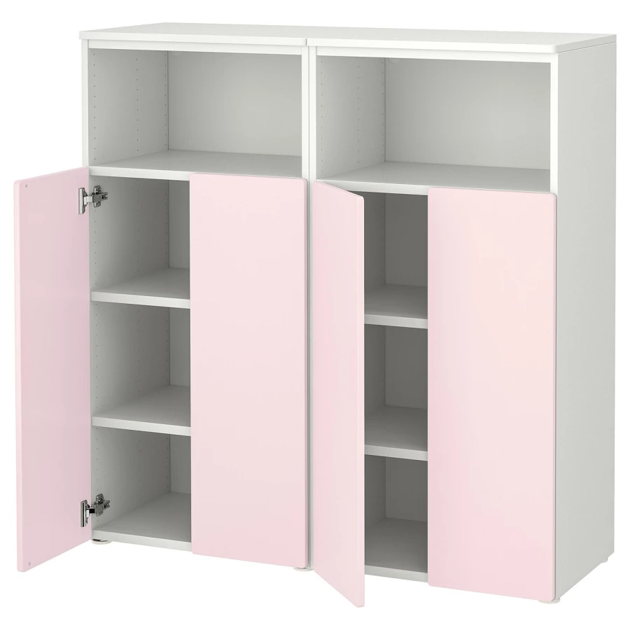 Шкаф - PLATSA/ SMÅSTAD / SMАSTAD  IKEA/ ПЛАТСА/СМОСТАД  ИКЕА, 120х42х123  см, белый/розовый (изображение №1)