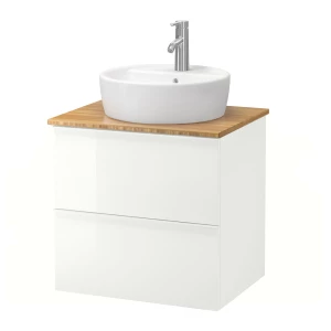 Шкаф со столешницей и умывальником - GODMORGON/TOLKEN / TÖRNVIKEN IKEA/ГАДМОРГОН/ТОЛКЕН/ТЕРНВИКЕН ИКЕА, 62х74 см, белый/бежевый