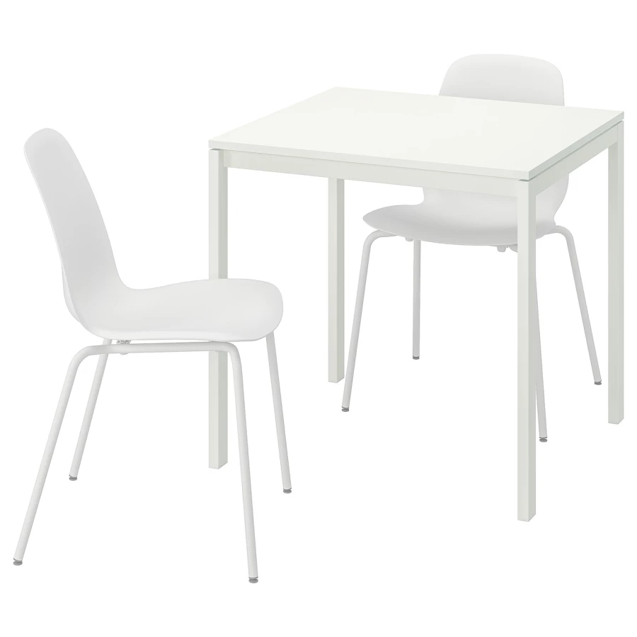 Кухонный стол - MELLTORP/LIDÅS IKEA/МЕЛЛЬТОРП /ЛИДОС ИКЕА, 75х75 см, белый (изображение №1)