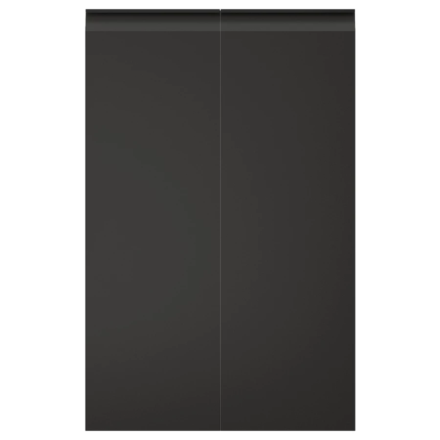 Дверца (правая), 2 шт. - IKEA UPPLÖV/UPPLOV, 80х25 см, антрацит, УПЛОВ/УПЛЁВ ИКЕА (изображение №1)