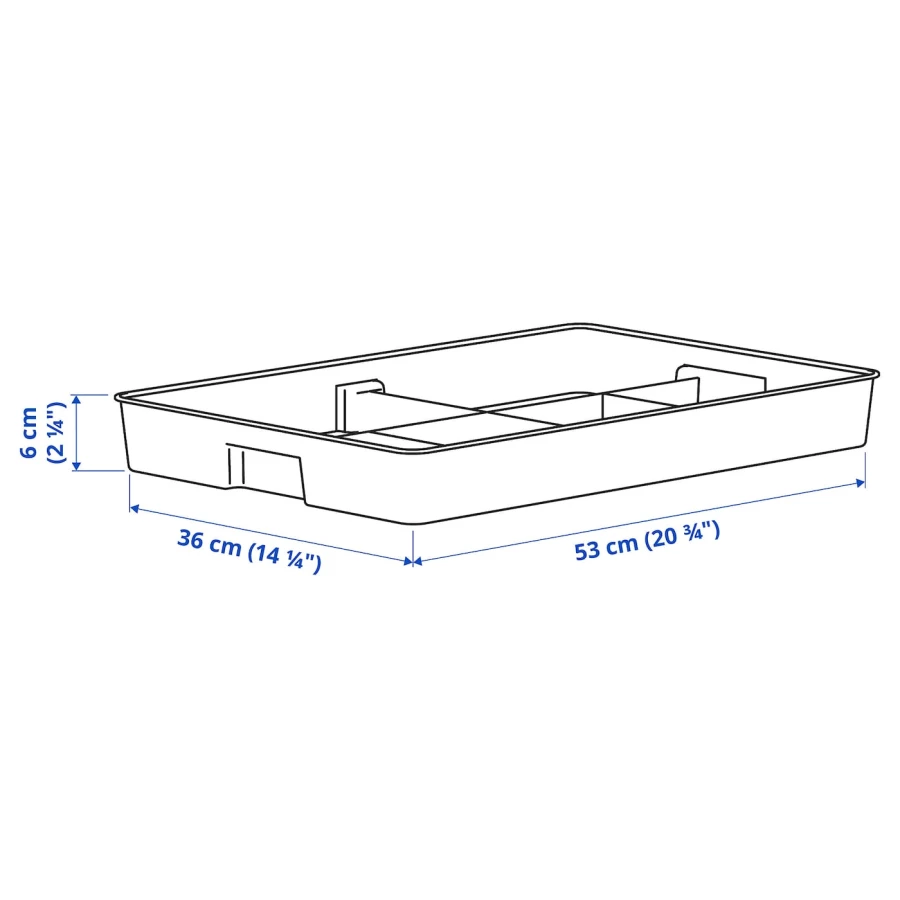 Лоток для столовых приборов - IKEA KUGGIS, 53х36 см, белый, КУГГИС ИКЕА (изображение №9)