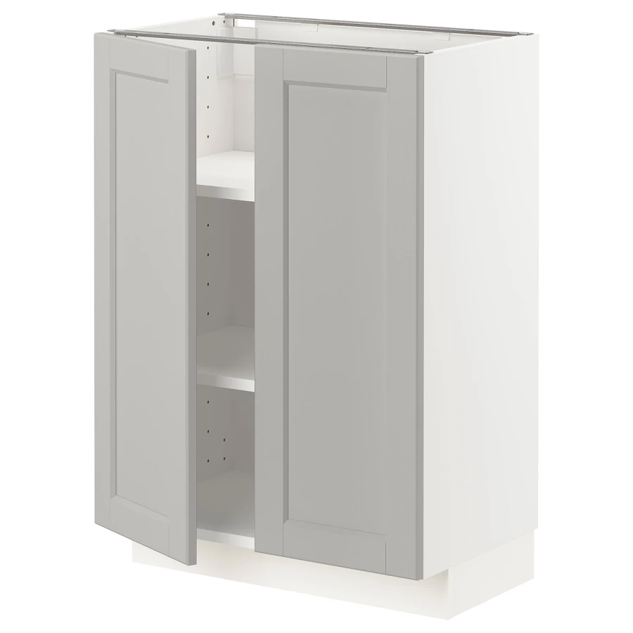 Напольный шкаф - METOD IKEA/ МЕТОД ИКЕА,  60х88 см, белый/серый (изображение №1)