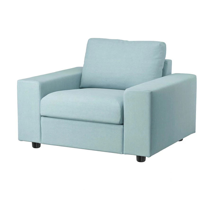 Кресло - IKEA VIMLE, 115х98х83 см, голубой, ВИМЛЕ ИКЕА (изображение №1)
