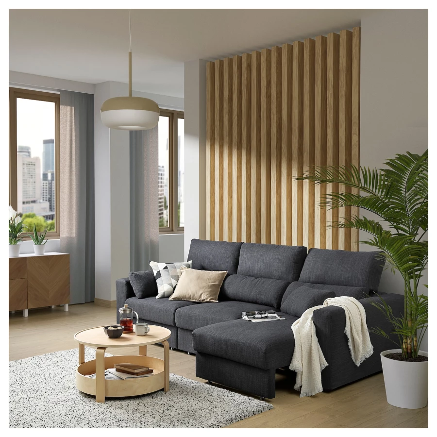 3-местный диван - IKEA ESKILSTUNA/ЭСКИЛЬСТУНА ИКЕА, 100х109х268 см, темно-серый (изображение №5)