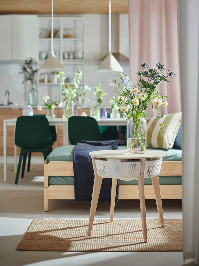 Стол с очистителем воздуха со сменным фильтром - IKEA STARKVIND, 56х56 см, белый, СТАРКВИНД ИКЕА (изображение №2)