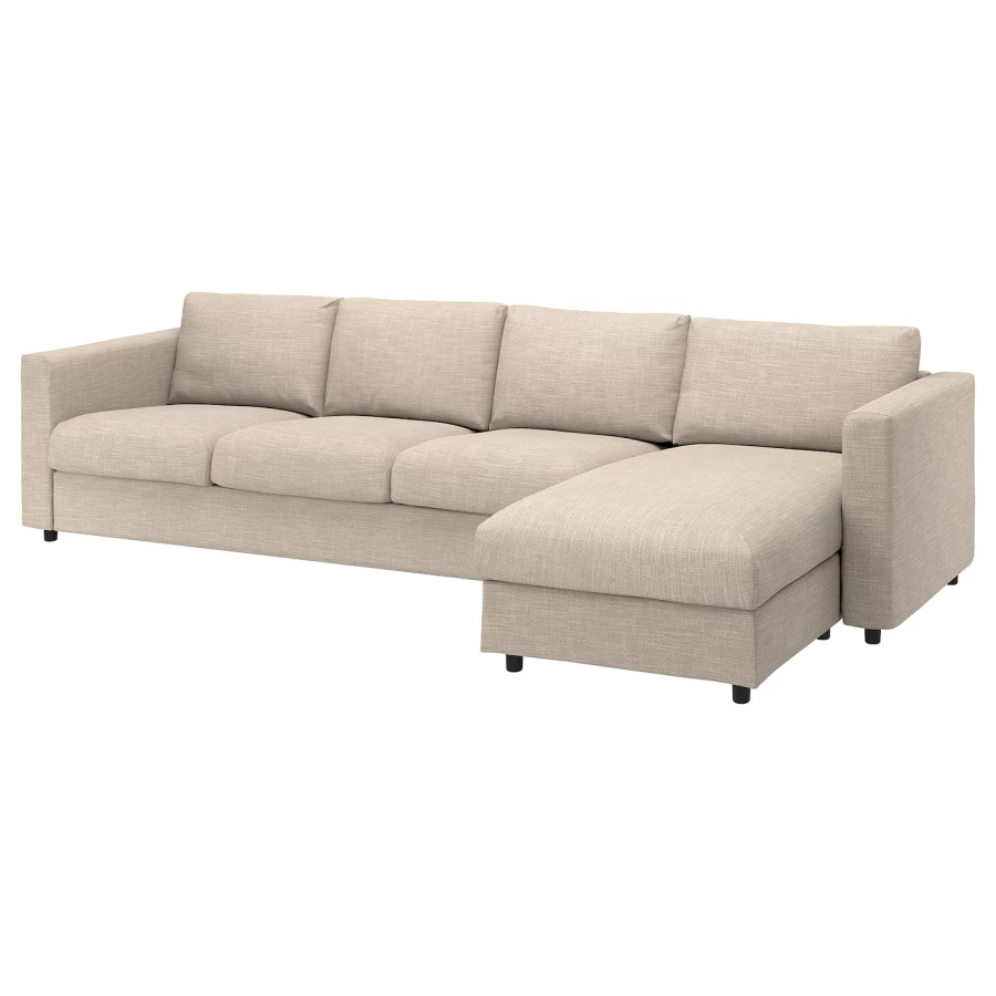 VIMLE Чехол на 4-местный диван с шезлонгом/Хилларед бежевый ИКЕА (изображение №1)